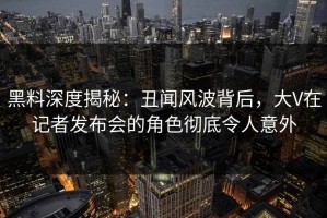 黑料深度揭秘：丑闻风波背后，大V在记者发布会的角色彻底令人意外