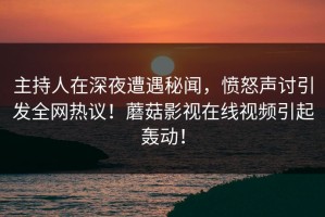 主持人在深夜遭遇秘闻，愤怒声讨引发全网热议！蘑菇影视在线视频引起轰动！