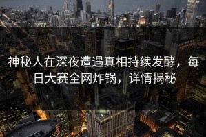 神秘人在深夜遭遇真相持续发酵，每日大赛全网炸锅，详情揭秘