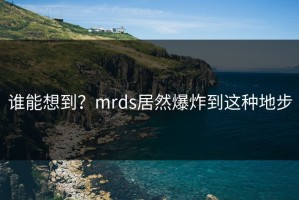 谁能想到？mrds居然爆炸到这种地步