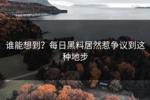 谁能想到？每日黑料居然惹争议到这种地步