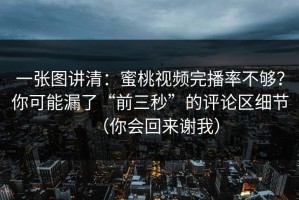 一张图讲清：蜜桃视频完播率不够？你可能漏了“前三秒”的评论区细节（你会回来谢我）
