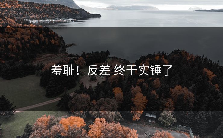 羞耻！反差 终于实锤了