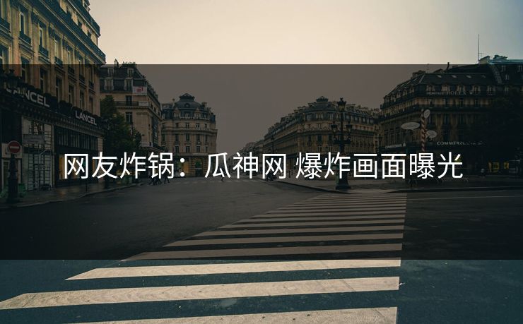 网友炸锅：瓜神网 爆炸画面曝光