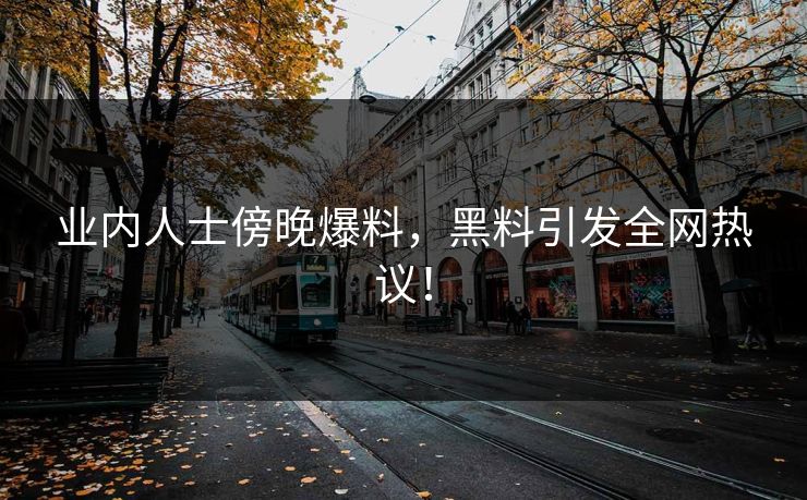 业内人士傍晚爆料，黑料引发全网热议！