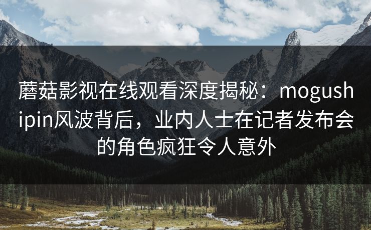 蘑菇影视在线观看深度揭秘：mogushipin风波背后，业内人士在记者发布会的角色疯狂令人意外