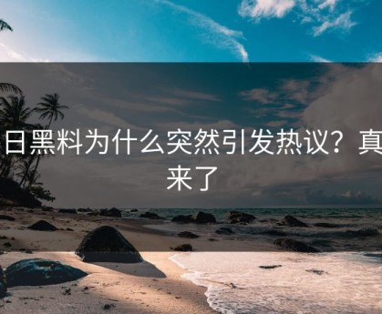 每日黑料为什么突然引发热议？真相来了