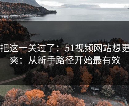 先把这一关过了：51视频网站想更清爽：从新手路径开始最有效