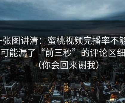 一张图讲清：蜜桃视频完播率不够？你可能漏了“前三秒”的评论区细节（你会回来谢我）
