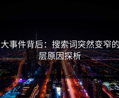 91大事件背后：搜索词突然变窄的深层原因探析