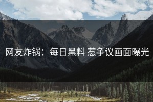 网友炸锅：每日黑料 惹争议画面曝光