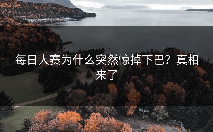 每日大赛为什么突然惊掉下巴？真相来了