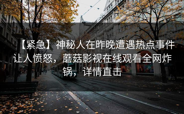 【紧急】神秘人在昨晚遭遇热点事件让人愤怒，蘑菇影视在线观看全网炸锅，详情直击