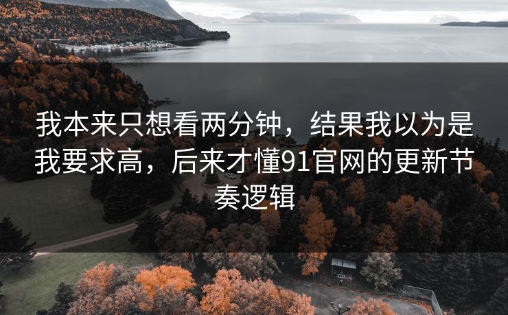 我本来只想看两分钟,结果我以为是我要求高,后来才懂91官网的更新节奏逻辑 我本来只想看两分钟,结果我以为是我要求高,后来才懂91官网的更新节奏逻辑